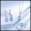 Blue ZC Jewelry Set sterling silver 925 plated 316L