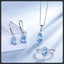 Blue ZC Jewelry Set silver plated 316L