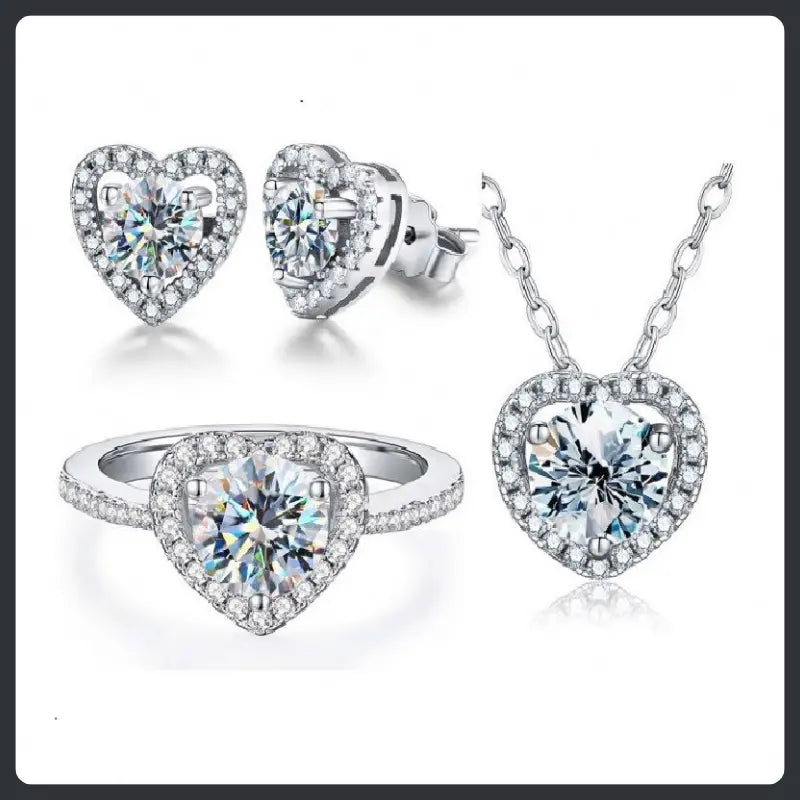 Luxury ZC Bridal Jewelry Set silver plated 316L