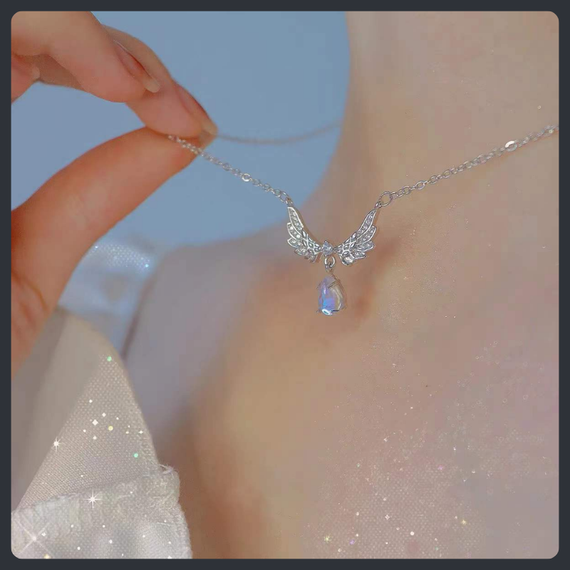 Wings of Angel ZC Pendant Necklace sterling silver 925 plated 316L