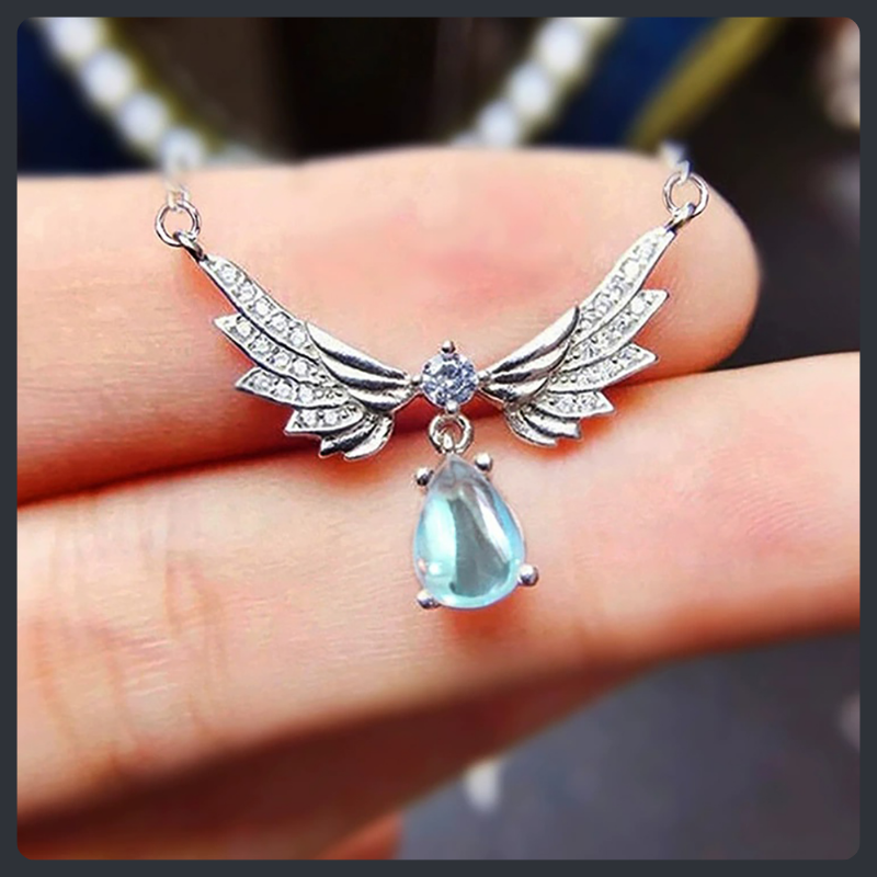 Wings of Angel ZC Pendant Necklace sterling silver 925 plated 316L