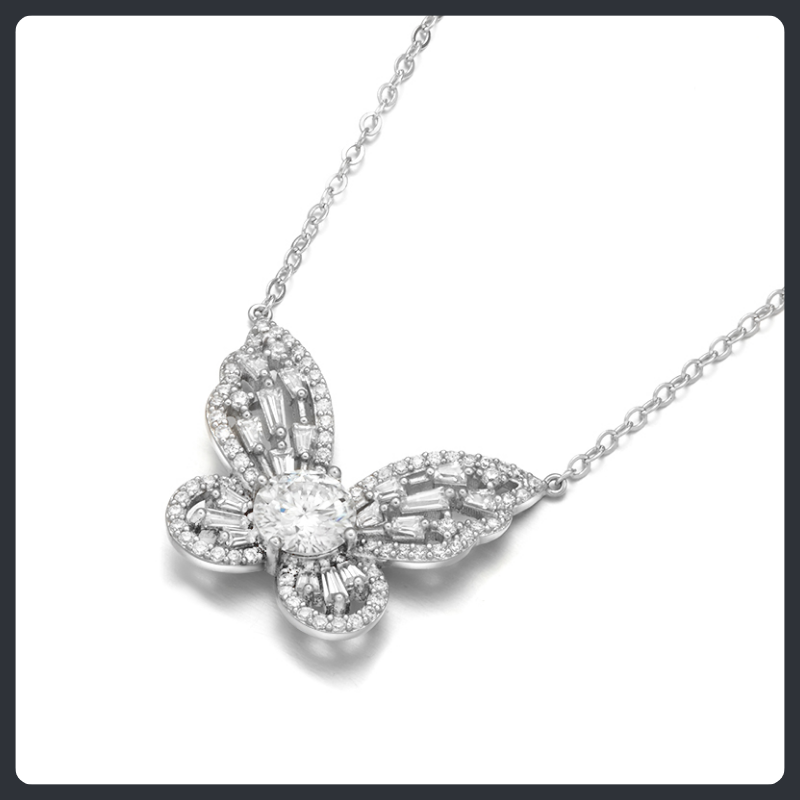 Minimalist Butterfly ZC Necklace sterling silver 925 plated 316L
