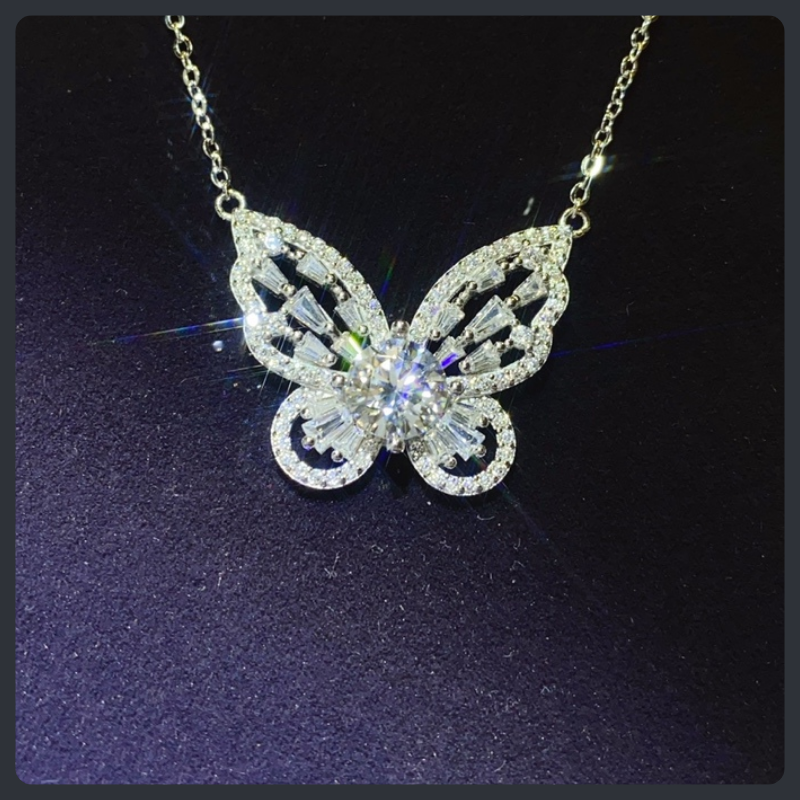 Minimalist Butterfly ZC Necklace sterling silver 925 plated 316L