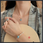 Bead Style ZC Jewelry Set silver plated 316L