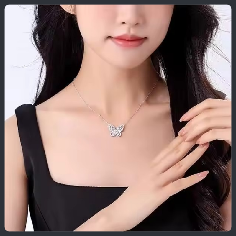 Minimalist Butterfly ZC Necklace sterling silver 925 plated 316L