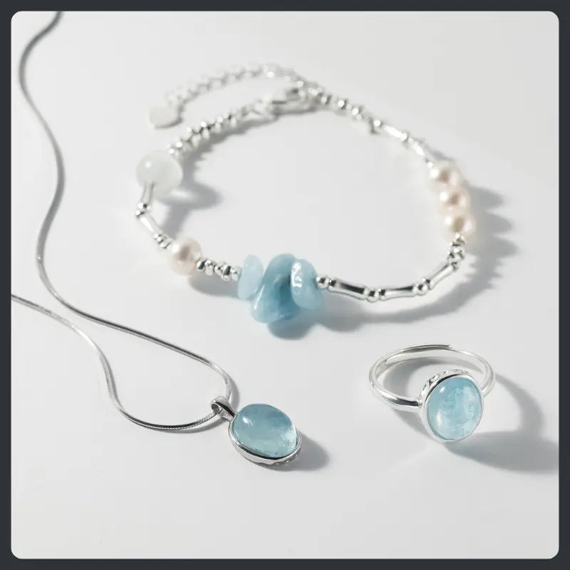 Bead Style ZC Jewelry Set silver plated 316L