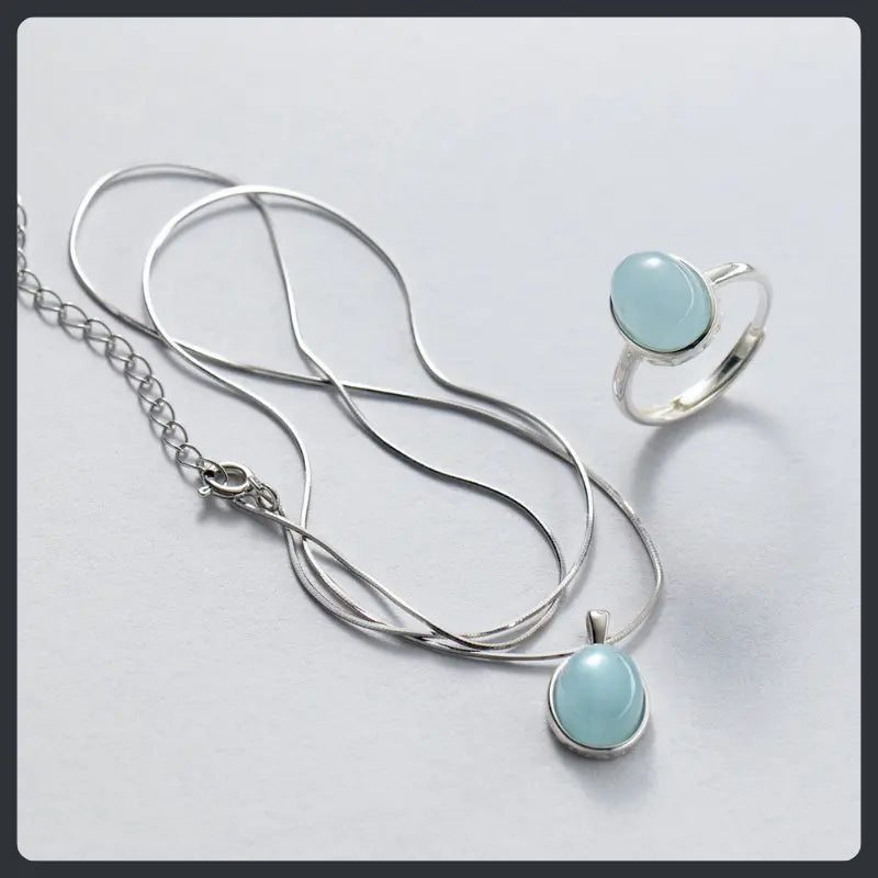 Bead Style ZC Jewelry Set silver plated 316L