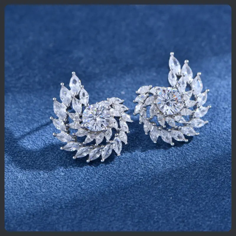 Swirl Design ZC Stud Earrings sterling silver 925 plated 316L