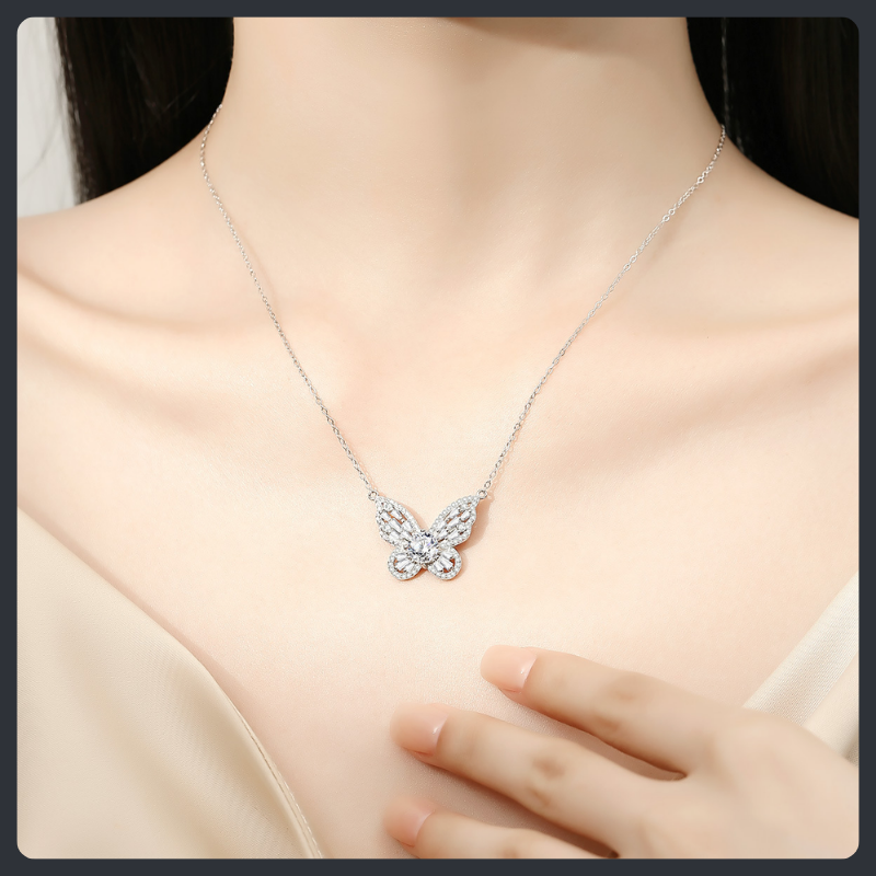 Minimalist Butterfly ZC Necklace sterling silver 925 plated 316L