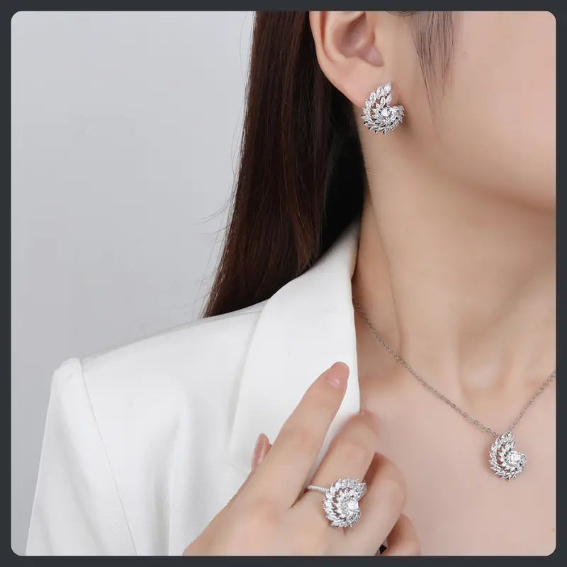 Swirl Design ZC Stud Earrings sterling silver 925 plated 316L