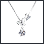 Fine Butterfly ZC Choker Necklace sterling silver 925 plated 316L