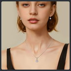 Sparkling Round ZC Necklace Earrings sterling silver 925 plated 316L