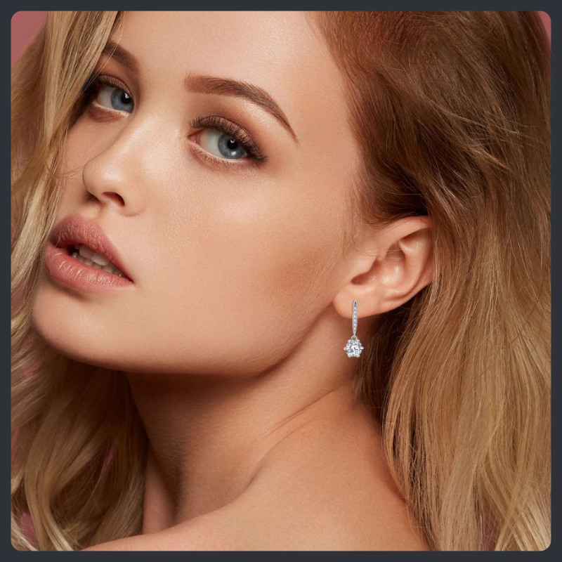 Sparkling Round ZC Necklace Earrings sterling silver 925 plated 316L