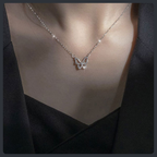Hollow Crystal Butterfly ZC Necklace sterling silver 925 plated 316L