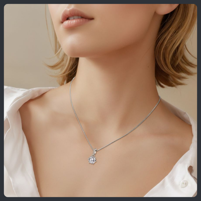 Sparkling Round ZC Necklace Earrings sterling silver 925 plated 316L