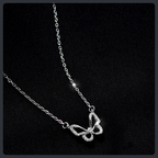 Hollow Crystal Butterfly ZC Necklace sterling silver 925 plated 316L