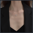 Hollow Crystal Butterfly ZC Necklace sterling silver 925 plated 316L