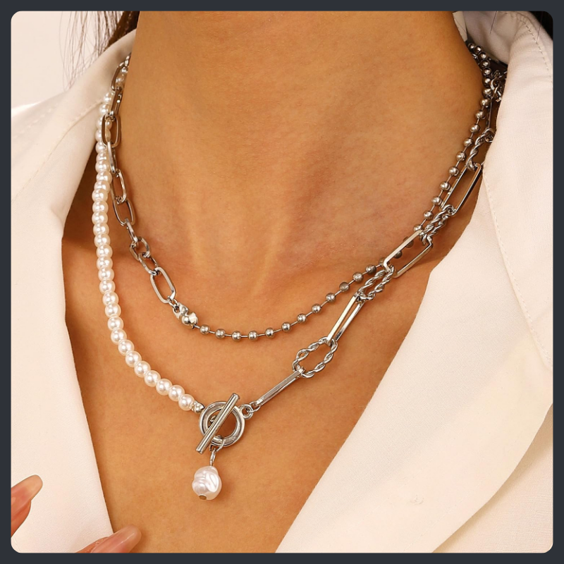 Boho ZC Choker Necklace sterling silver 925 plated 316L