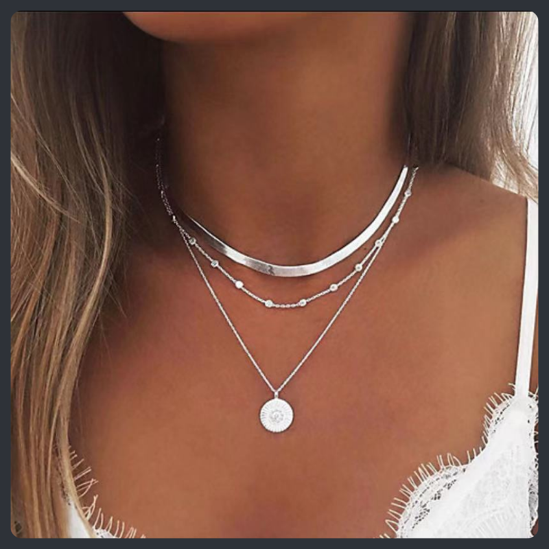 Boho Lotus ZC Choker Necklace sterling silver 925 plated 316L