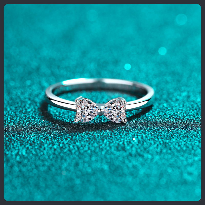 Butterflies Heart ZC Ring sterling silver 925 plated 316L