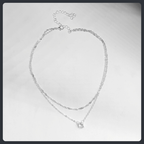 Double-Layer ZC Pendant Necklace sterling silver 925 plated 316L