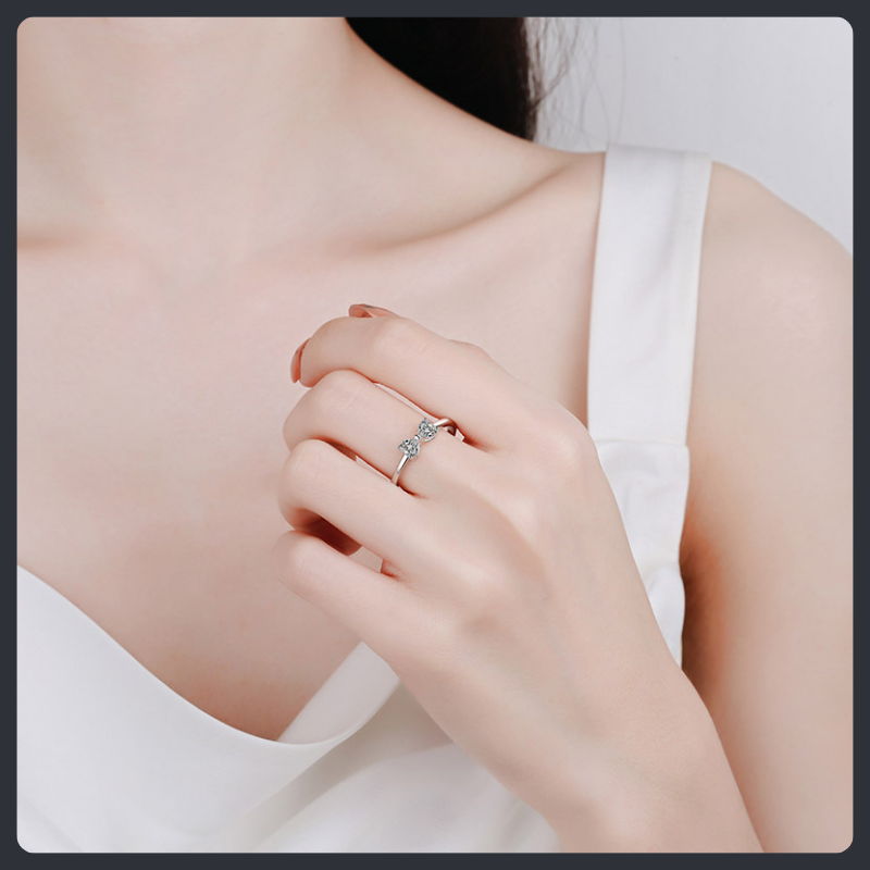 Butterflies Heart ZC Ring sterling silver 925 plated 316L