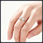 Butterflies Heart ZC Ring sterling silver 925 plated 316L