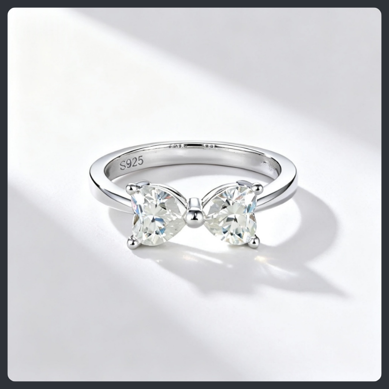 Butterflies Heart ZC Ring sterling silver 925 plated 316L