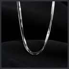 Double Layer Snake Chain ZC Necklace sterling silver 925 plated 316L