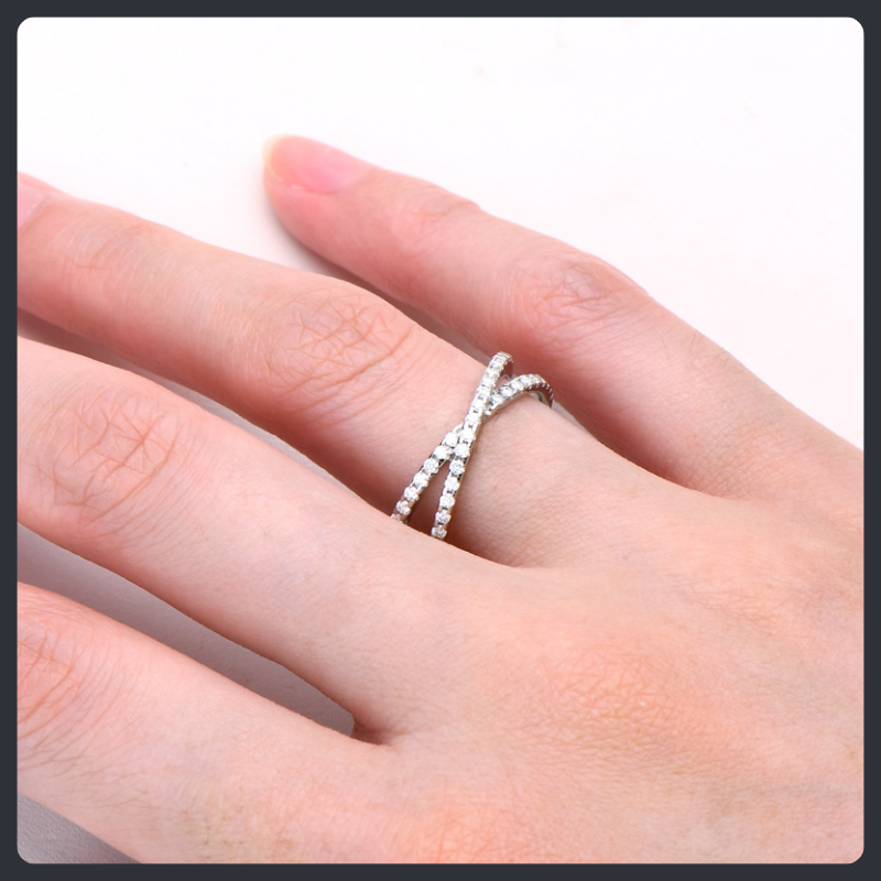 Criss Cross ZC Eternity Band sterling silver 925 plated 316L