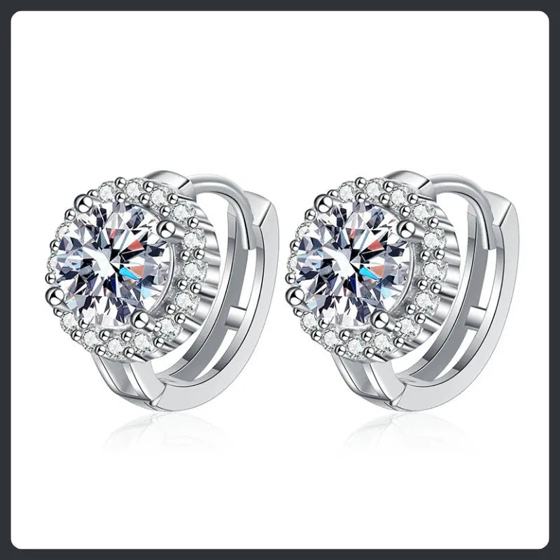 Elegant Huggie ZC Earrings sterling silver 925 plated 316L