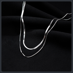 Double Layer Snake Chain ZC Necklace sterling silver 925 plated 316L