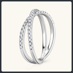 Criss Cross ZC Eternity Band sterling silver 925 plated 316L