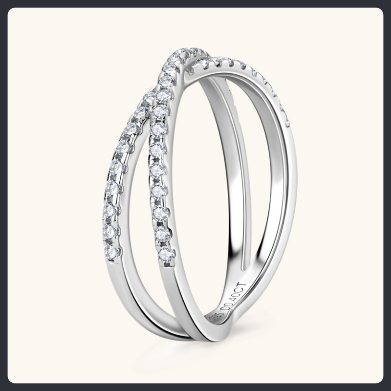 Criss Cross ZC Eternity Band sterling silver 925 plated 316L