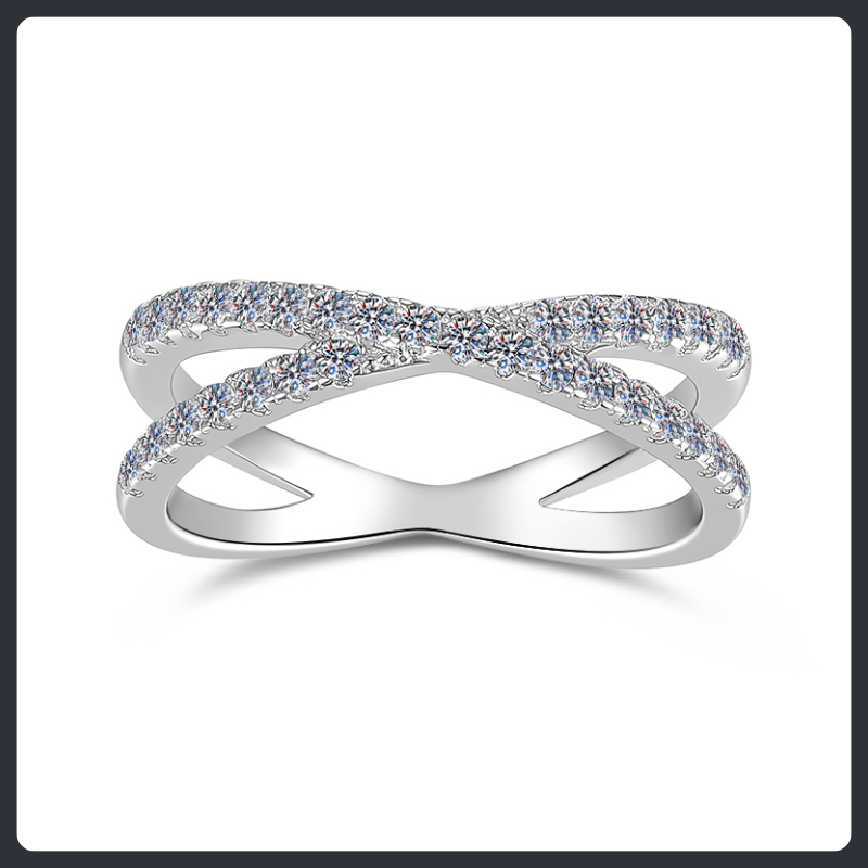 Criss Cross ZC Eternity Band sterling silver 925 plated 316L