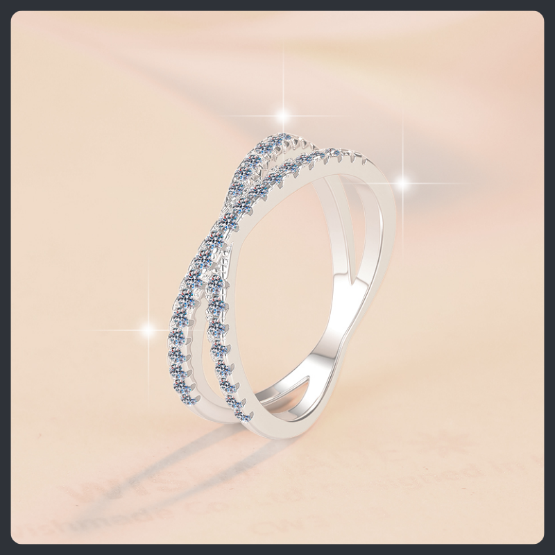 Criss Cross ZC Eternity Band sterling silver 925 plated 316L