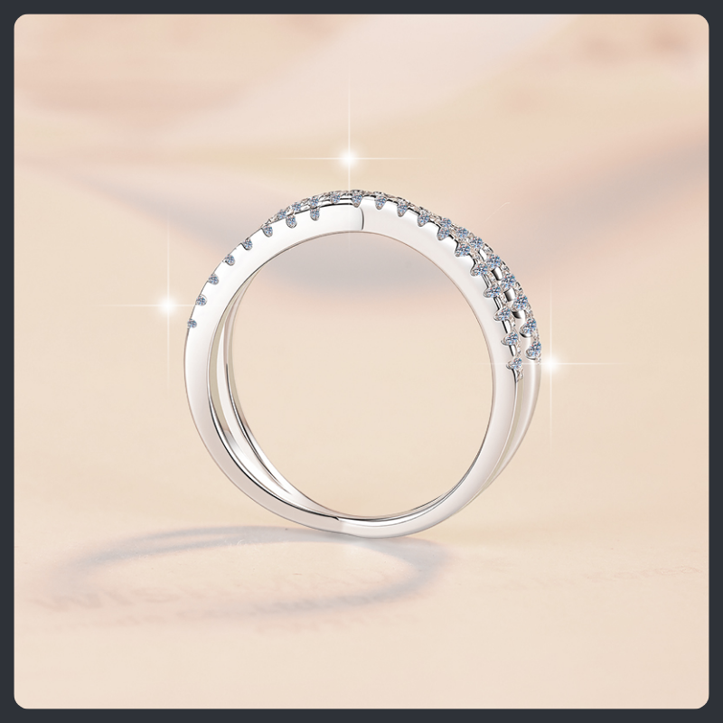 Criss Cross ZC Eternity Band sterling silver 925 plated 316L