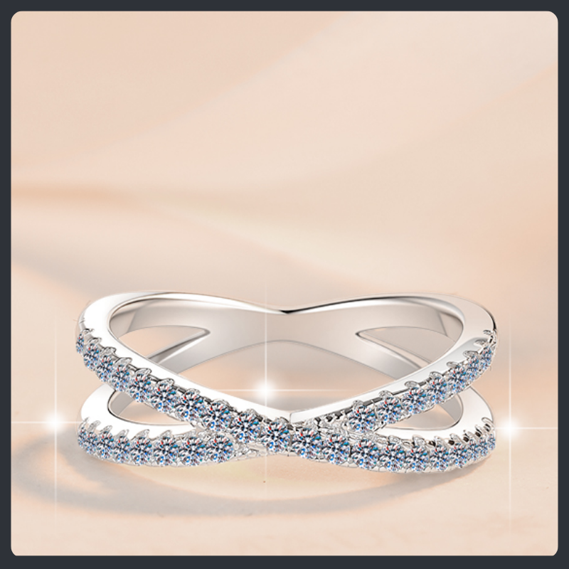 Criss Cross ZC Eternity Band sterling silver 925 plated 316L