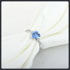 Blue Heart ZC Ring silver plated 316L