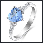 Blue Heart ZC Ring silver plated 316L