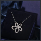 Luxury Flower ZC Jewelry Set silver plated 316L