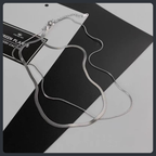 Double Layer Snake Chain ZC Necklace sterling silver 925 plated 316L