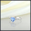 Blue Heart ZC Ring silver plated 316L