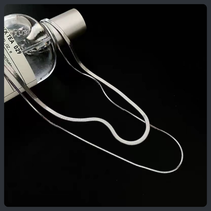 Double Layer Snake Chain ZC Necklace sterling silver 925 plated 316L