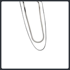 Double Layer Snake Chain ZC Necklace sterling silver 925 plated 316L