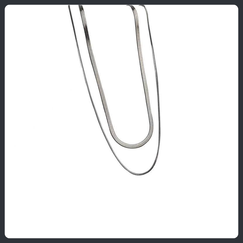 Double Layer Snake Chain ZC Necklace sterling silver 925 plated 316L