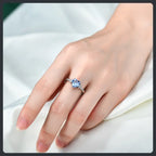 Blue Heart ZC Ring silver plated 316L