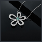 Flower ZC Pendant Necklace sterling silver 925 plated 316L
