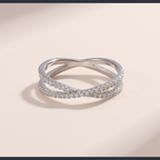 Criss Cross ZC Eternity Band sterling silver 925 plated 316L