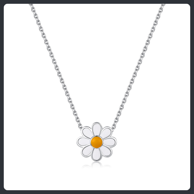 Sweet Daisy ZC Pendant Necklace sterling silver 925 plated 316L